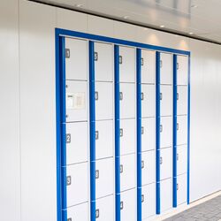 Wall with lockers