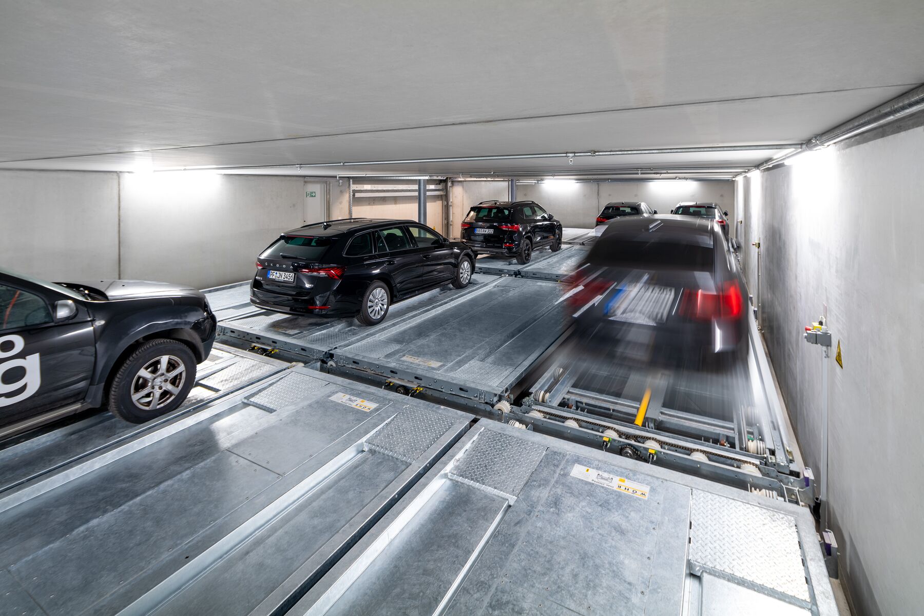Underground parking system where cars are moved