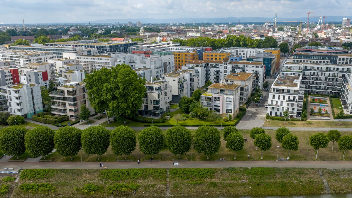 Aerial view of the entire Ludwigsquartier site