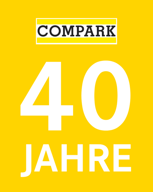 40 Jahre mit Logo des Unternehmens Compark
