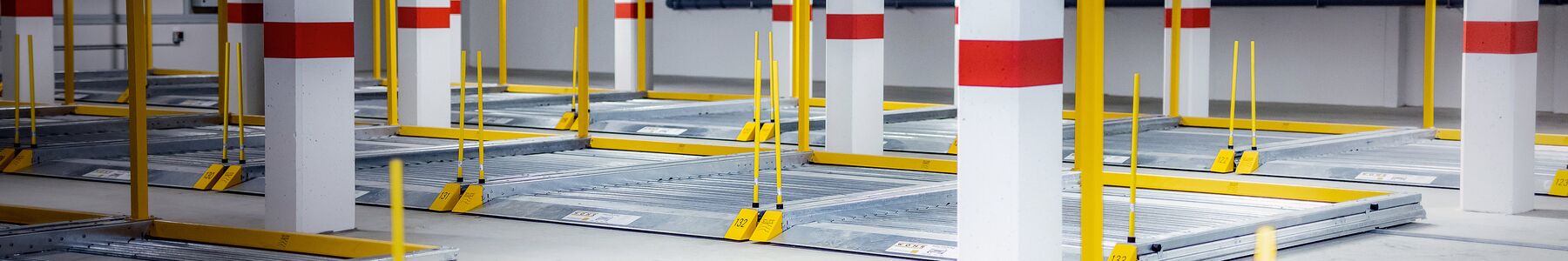 Photo of parking spaces in an underground car park