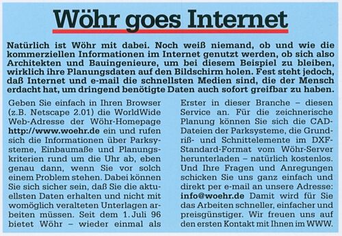 Announcement that WÖHR now has a website